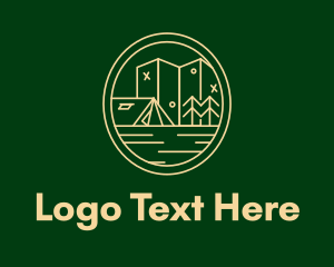 Camping Grounds - Minimalist Camping Site logo design