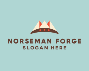 Norseman - Medieval King Crown logo design