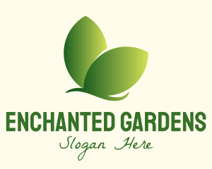 Organic Leaf Butterfly logo design