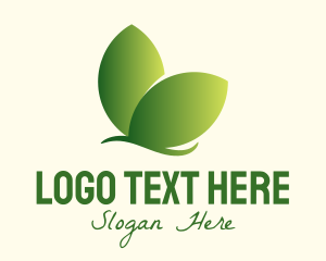 Herbal Product - Organic Leaf Butterfly logo design