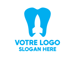 Oral Care - Blue Rocket Tooth logo design
