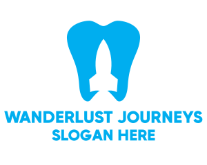 Oral Hygiene - Blue Rocket Tooth logo design