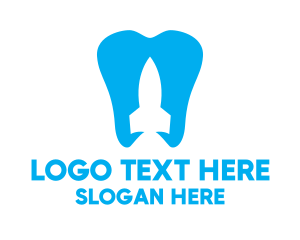 Dental - Blue Rocket Tooth logo design