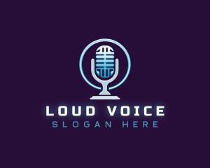 Podcast Media Microphone logo design