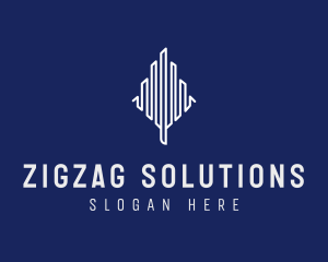 Zigzag Minimalist Building logo design