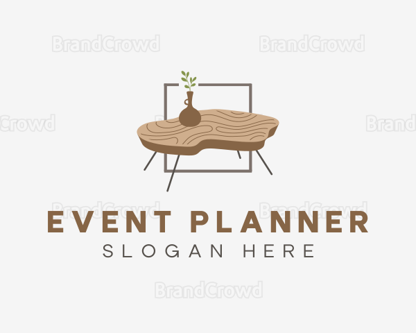 Wood Table Furniture Logo