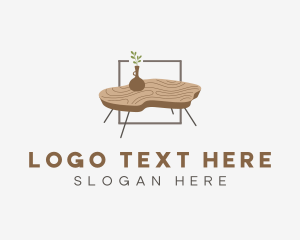 Indoor - Wood Table Furniture logo design