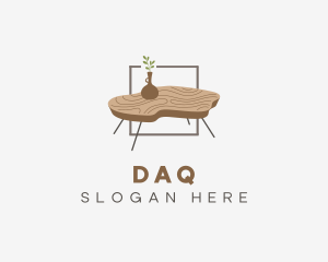 Wood Table Furniture Logo