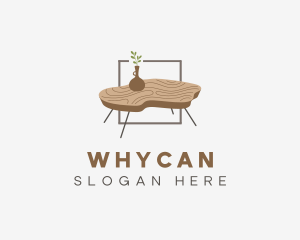 Wood Table Furniture Logo