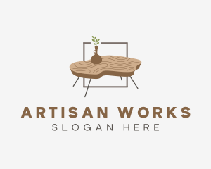 Craftsmanship - Wood Table Furniture logo design