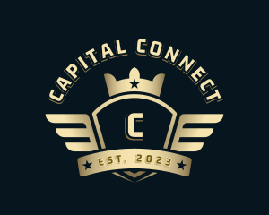 Crown Shield Wings logo design