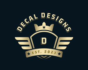 Crown Shield Wings logo design