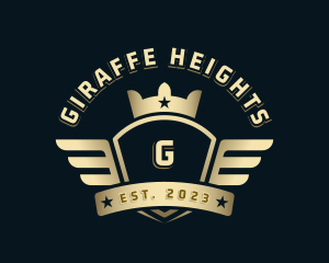 Crown Shield Wings logo design