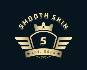 Crown Shield Wings logo design