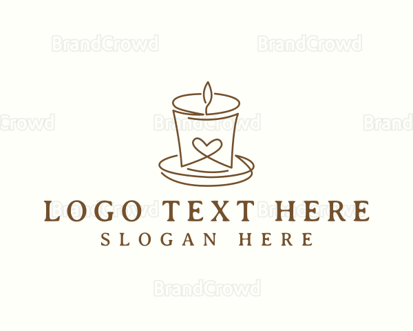 Heart Candle Light Logo