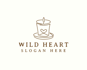 Heart Candle Light logo design