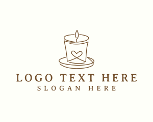 Religious - Heart Candle Light logo design