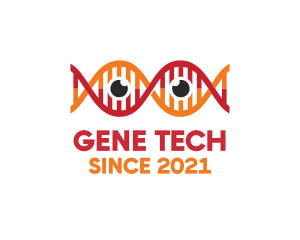 Gene - DNA Strand Eye logo design