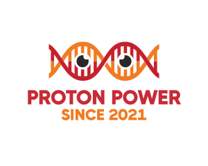 Proton - DNA Strand Eye logo design