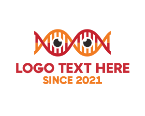 Genetics - DNA Strand Eye logo design