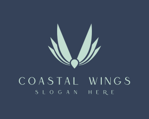 Seagull - Modern Eagle Wings Letter V logo design