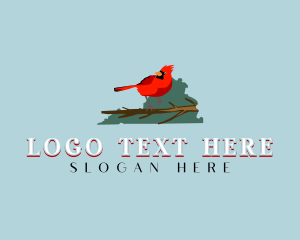 Map - Virginia Cardinal Bird logo design