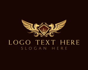 Shield - Luxury Pegasus Wings logo design
