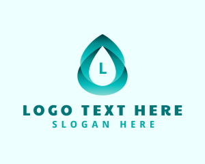 H2o - Gradient Water Liquid logo design