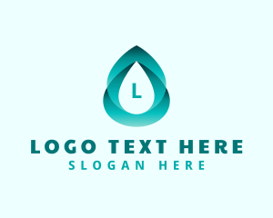 H2o - Gradient Water Liquid logo design