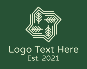 White - Garden Park Leaves logo design