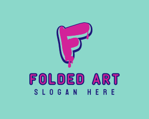 Paint Graffiti Letter F logo design