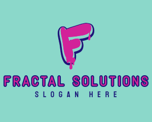 Paint Graffiti Letter F logo design