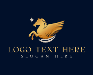 Horse - Pegasus Horse Wing logo design