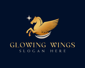 Pegasus Horse Wing logo design