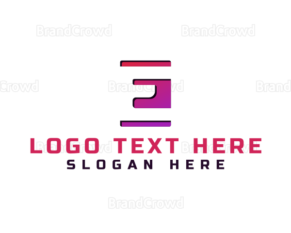 Professional Modern Business Letter E Logo