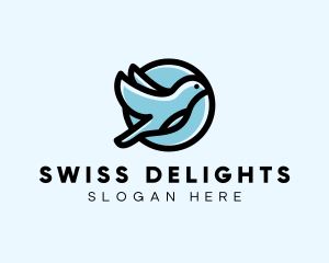 Elegant Flying Bird logo design