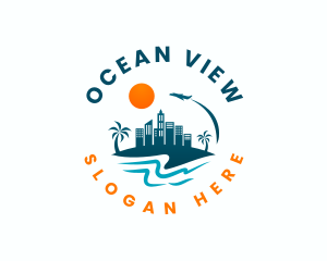 Beach Travel Vacation logo design