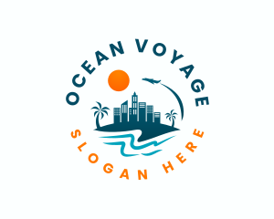 Beach Travel Vacation logo design