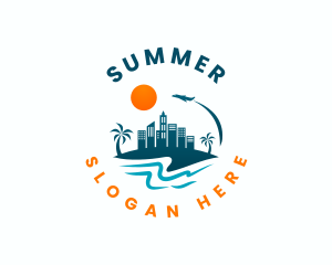 Beach Travel Vacation logo design