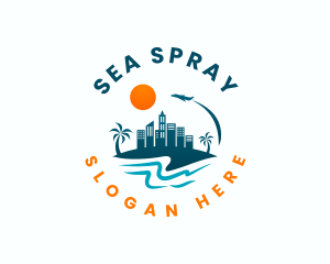 Beach Travel Vacation logo design