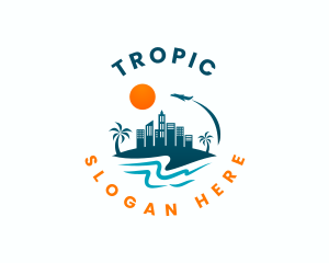 Beach Travel Vacation logo design