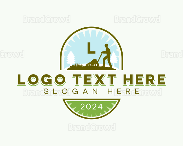 Lawn Mower Landscaping Logo