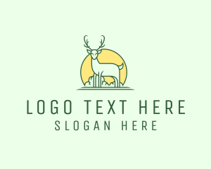 Deer Horns - Wild Deer Stag logo design