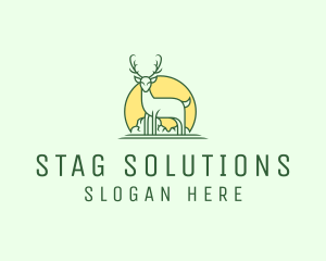 Wild Deer Stag logo design