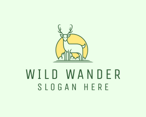 Wild Deer Stag logo design