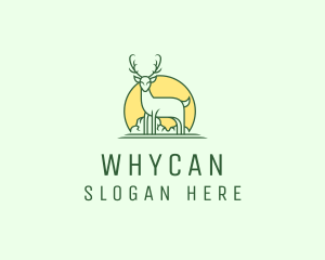 Hunt - Wild Deer Stag logo design