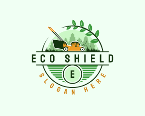 Lawn Mower Landscaping Eco logo design