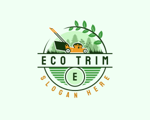 Lawn Mower Landscaping Eco logo design