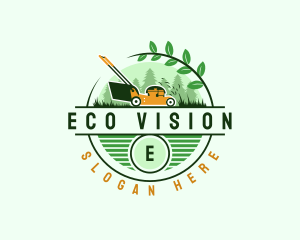 Lawn Mower Landscaping Eco logo design