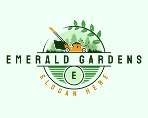 Lawn Mower Landscaping Eco logo design